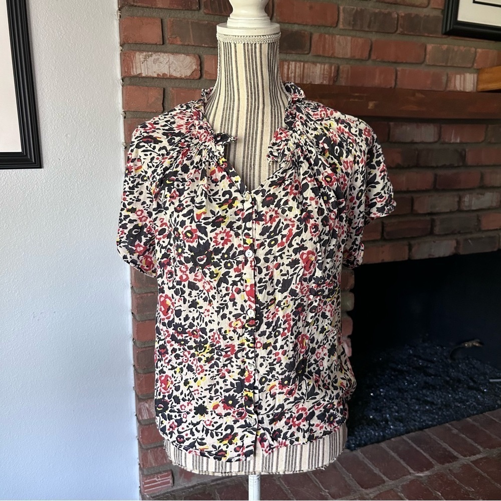Apiece Apart Los Altos Floral Print Poplin Cotton Top Sz 6